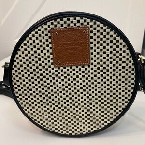 Never Fully Dressed Circle Cross Body Bag Black and White checked - Rare, HTF